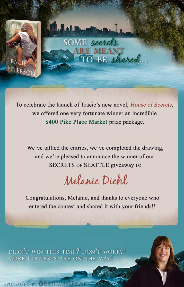 Congratulations to our Secrets of Seattle Giveaway Winner, Carol Anderson!